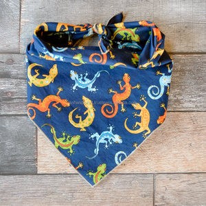 Lizard Dog Bandana, Blue Lizard Bandana, Gecko Bandana, Gecko Dog Bandana, Tie on Bandana - Product Image 1