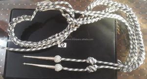 โรงงานปรับแต่งคุณภาพสูง 100% โพลีเอสเตอร์เสื้อผ้าอุปกรณ์เสริม Aiguillette สายสีฟ้า - Product Image 3