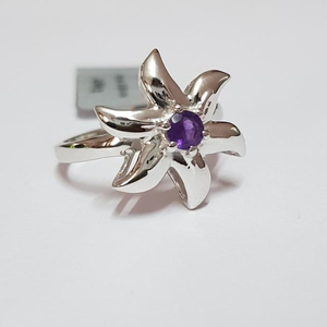 Venta al por mayor, anillo floral de amatista romántica, joyería de piedras preciosas de diseño para bodas, compromiso, aniversario, regalos y fiestas - Product Image 1
