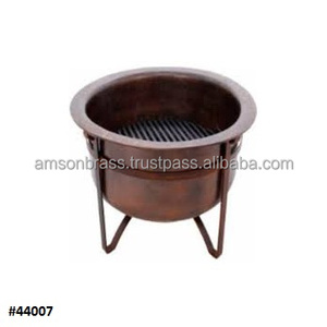 Garden <b>Fire</b> <b>Pit</b> Copper Antique Finishes with Decorative Frame & Stand Outdoor Garden Heater <b>Camping</b> <b>Fire</b> <b>Pit</b> - Product Image 2