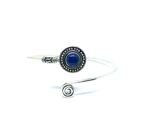 Handmade <b>Fashion</b> <b>Cuff</b> <b>Bracelet</b> Adjustable Oxidized Silver Bangles with Lapis Stone Luxury Jewelries - Product Image 3