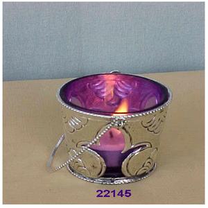 Silver Metal Glass American Style Handmade Silk Screen Printed <b>Tealight</b> <b>Lantern</b> New Decorative Votive Holder for Home Christmas - Product Image 1