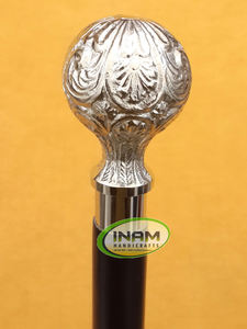 Oval <b>Handle</b> Wooden <b>Walking</b> <b>Stick</b> for Elderly Designed with Brass & Rubber Tip <b>Walking</b> Cane - Product Image 2