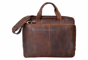 Bolso para ordenador portátil ejecutivo de negocios de 15,6 pulgadas marrón cuero genuino al por mayor bolso cruzado bolso de hombro de negocios de oficina para hombre - Product Image 2