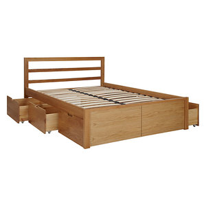 Muebles minimalistas modernos para dormitorio, marco de cama tamaño King de madera maciza de teca duradera con almacenamiento, diseño interior indonesio - Product Image 4