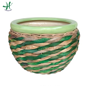 Maceta de jacinto de agua, maceta de cerámica verde para el hogar y el jardín, 2019 - Product Image 1