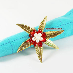 MOP Capiz Shell <b>Beads</b> Gold Napkin Rings Wedding - Product Image 4