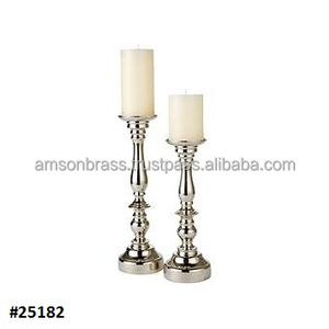 Pilar de candelabro tradicional Soporte de vela de aluminio portavelas votivo Vela Fiesta DE BODA votiva - Product Image 3