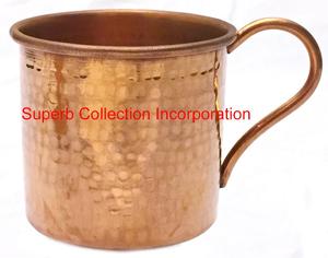 Tasse ronde de luxe en cuivre martelé Moscow Mule Accessoires de bar en gros pour bars à bière - Product Image 2