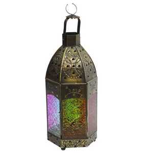 Decoración navideña para el hogar, farol de vela de filigrana con cristal de nuevo diseño - Product Image 2