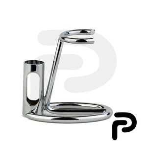 Soporte de afeitado profesional con acabado cromado con soporte para cuenco de cepillo de afeitar - Product Image 4