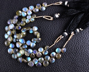 Labradorita azul de fuego Natural con forma de corazón, Briolette, joyería de piedras preciosas, perlas, indio, al por mayor, novedad - Product Image 3