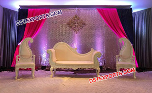 Moderno Juego de Sofás de Madera Tratada Ligera para Bodas Musulmanas Indias, Color y Tamaño Personalizables, para Reino Unido y Estados Unidos - Product Image 2