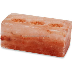 Sel 3 bougeoir Organique sel De cristal de L'himalaya bougeoir Naturel Fabriqué à Trois Trous De L'himalaya Sel Bougeoir - Product Image 2