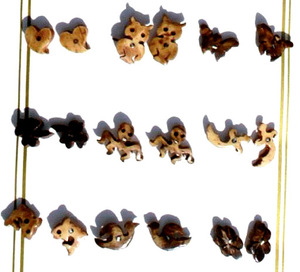 ต่างหูรูปมะพร้าวสีน้ำตาลแกะสลักจาก Peru เครื่องประดับเครื่องแต่งกายแฟชั่นทำจากโลหะผสมสำหรับเป็นของขวัญ - Product Image 1