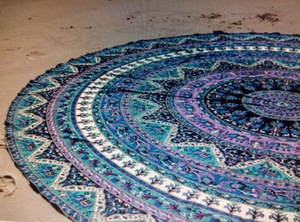 Serviette de plage en coton, tapis de yoga, mandala d'éléphant, rond, décoration murale par des consignataires indiens, magnifique tapisserie florale, tapis de pique-nique - Product Image 3