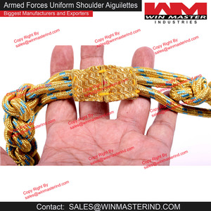 Aiguillette-cordón de hombro para mano derecha, color dorado y azul - Product Image 2