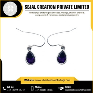 Venta al por mayor de pendientes de joyería de piedras preciosas de plata esterlina 925 Fabricante de joyería de piedras preciosas de plata Comprar pendientes de piedras preciosas en línea en la India - Product Image 3