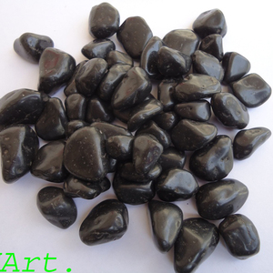 MMArt Galets lisses en pierre naturelle noire polie à la machine, design moderne, garantie 5 ans et plus, décoration extérieure - Product Image 2
