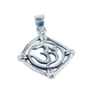 Antique Style Om Symbol Plain Silver 925 Sterling Silver Pendants Jewelry Supplier And Exporter