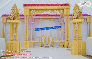 Mandap de Madera para Bodas Hindúes Reales, Último Modelo de Mandap para Bodas Indias, Mandap Tradicional con Tema Blanco para Bodas, Decoración para Eventos en Australia - Product Image 5