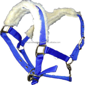 SELL PP <b>HALTER</b> with FUR PADDING COLOURS BLACK BLUE RED dollar 2 sizes full cob shetland - Product Image 4