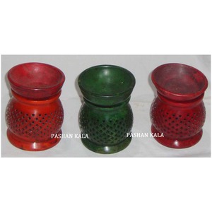 Natural Soapstone Colourful Aroma <b>Oil</b> <b>Burner</b> - Product Image 1