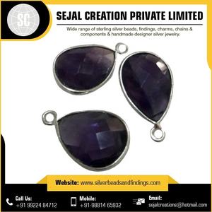 925 Sterling Silver Bezel Gemstone Connector Supplier of <b>Jewelry</b> <b>Findings</b> - Product Image 3