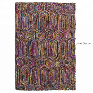 Alfombras de piso de dormitorio al por mayor baratas personalizadas para decoración del hogar, alfombra colorida India Chindi - Product Image 5