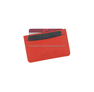 Tarjetero de cuero sintético para negocios, soporte para tarjetas de crédito con logotipo Oem, Color Rojo - Product Image 1