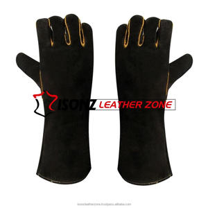 Excelente MIG Suede Leather Tig Guante de cuero de vaca Guante de soldadura de doble palma Anti-Corte Antideslizante Anti-Impacto Impermeable Ignífugo - Product Image 4