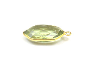 อเมทิสต์สีเขียวอัญมณีธรรมชาติหลายหินค้นหารูปร่างมาร์คีชชุบทองทําให้ตัวเชื่อมต่อทําด้วยมือเหลี่ยมเหลี่ยมเดี่ยวเหลี่ยมเหลี่ยม - Product Image 1