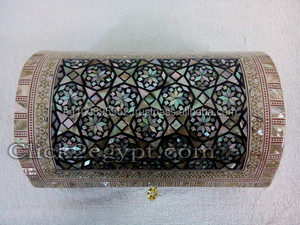 Caja de Joyería de Madera con Incrustaciones de Mosaico de Nácar J28, con Cerradura y Llave - Product Image 3