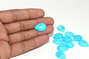 Cabujones lisos con forma de pera para hacer joyas, piedra Natural, turquesa, India, 11 piezas - Product Image 5