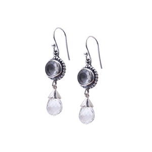 Pendientes colgantes de mujer con envío barato 2023, Natural pendientes colgantes de cristal de piedras preciosas, forma redonda, joyería de plata con todas las formas - Product Image 1