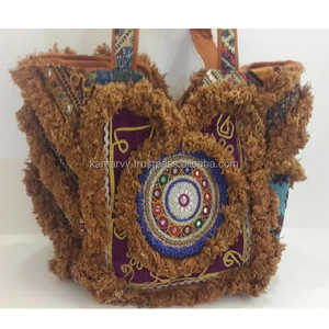 Fait à la main Banjara Style Boho Ethnique Femmes Sac Fourre-Tout Nouveau Sac à Main en Cuir avec Doublure en Coton - Product Image 1
