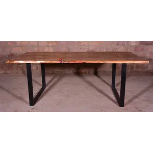 Manufacturer Supplier Live Edge Wood Slab Dining Table Wholesale Price Wood Slab Dining Table