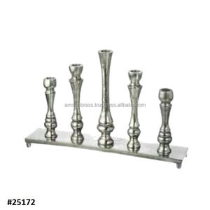 Portavelas de Metal de diseño clásico, soporte de vela, soporte de aluminio de cinco pilares para vela de pilar de diseñador de Iglesia - Product Image 1