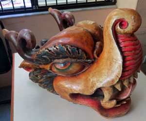 Handmade Beautiful <b>Wooden</b> Carved Dragon Mask Wall Hanging Decor Handmade in Nepal| Best Selling at Wholesale Price - Product Image 1