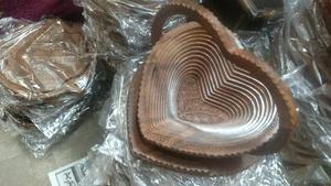 Collapsible <b>Wooden</b> <b>Basket</b> Three Compartment, Pakistan <b>Wooden</b> Collapsible Dry Fruit <b>Basket</b> Four Compartment Price Manufacturer - Product Image 3