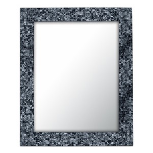 Handmade Blue Color Glass Mosaic <b>Wall</b> <b>Mirror</b> <b>Rectangle</b> Feather Design Home Decor for Bathroom Framed <b>Wall</b> for Living Space - Product Image 1