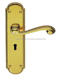 OMG Industries Poignée de porte contemporaine en laiton avec plaque Design contemporain pour le bureau en zinc, fer et aluminium - Product Image 5