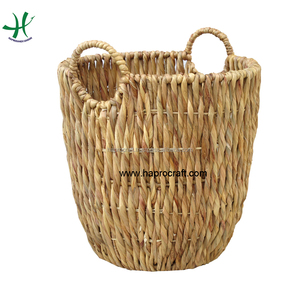 Contenedores de almacenamiento de jacinto de agua de lujo hechos a mano con asas Diseño de cesta elegante para organizar su espacio - Product Image 1