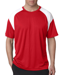 T-shirt personnalisé 100% coton de qualité supérieure pour hommes, rayures à blocs de couleurs respirantes, option grande taille avec conception de logo de sérigraphie - Product Image 1