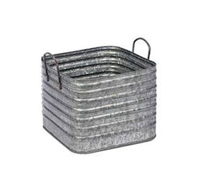 ถังโลหะชุบสังกะสีสำหรับปลูกต้นไม้ในสวนพร้อมที่จับสำหรับตกแต่งบ้านและสวนกระถางดอกไม้และที่ปลูกต้นไม้ - Product Image 1