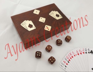 บัตรคู่ + บัตรกล่องลูกเต๋าและลูกเต๋าพิมพ์บนด้วยสีทอง [รุ่น No. AC 3504] - Product Image 1