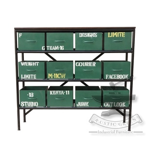 Grande commode à tiroirs Vintage en métal, commode industrielle, Vintage - Product Image 1