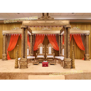 Ensemble de Mandap Triveni élégant pour mariage, Mandap royal indien glamour, Ensemble de Mandap pour mariage indien, Fabricant LONDRES - Product Image 1