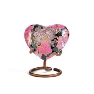 Urnas clásicas conmemorativas grabadas con corazón marrón para cremación de mascotas, con soporte para cenizas funerarias, Metal, latón/aluminio - Product Image 4