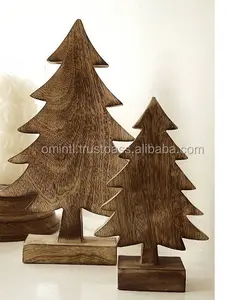 カスタマイズされた色とサイズの新しいクリスマス熟成木製ツリー2個セット卸売価格で